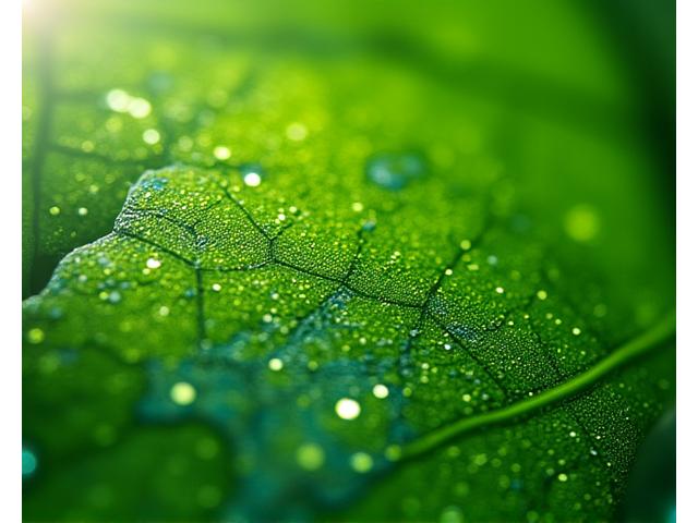 Hoja de planta verde con venas que se asemejan a un circuito electrónico, simbolizando la fusión de naturaleza y tecnología.