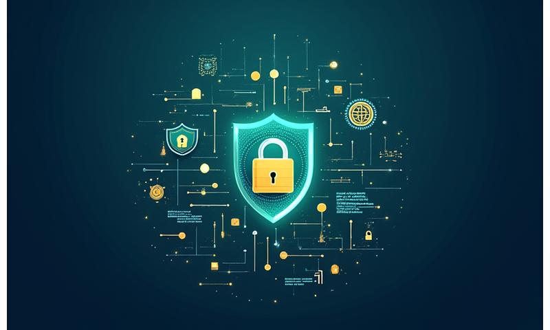 Representación visual de medidas de seguridad de datos, con candados y escudos de protección.